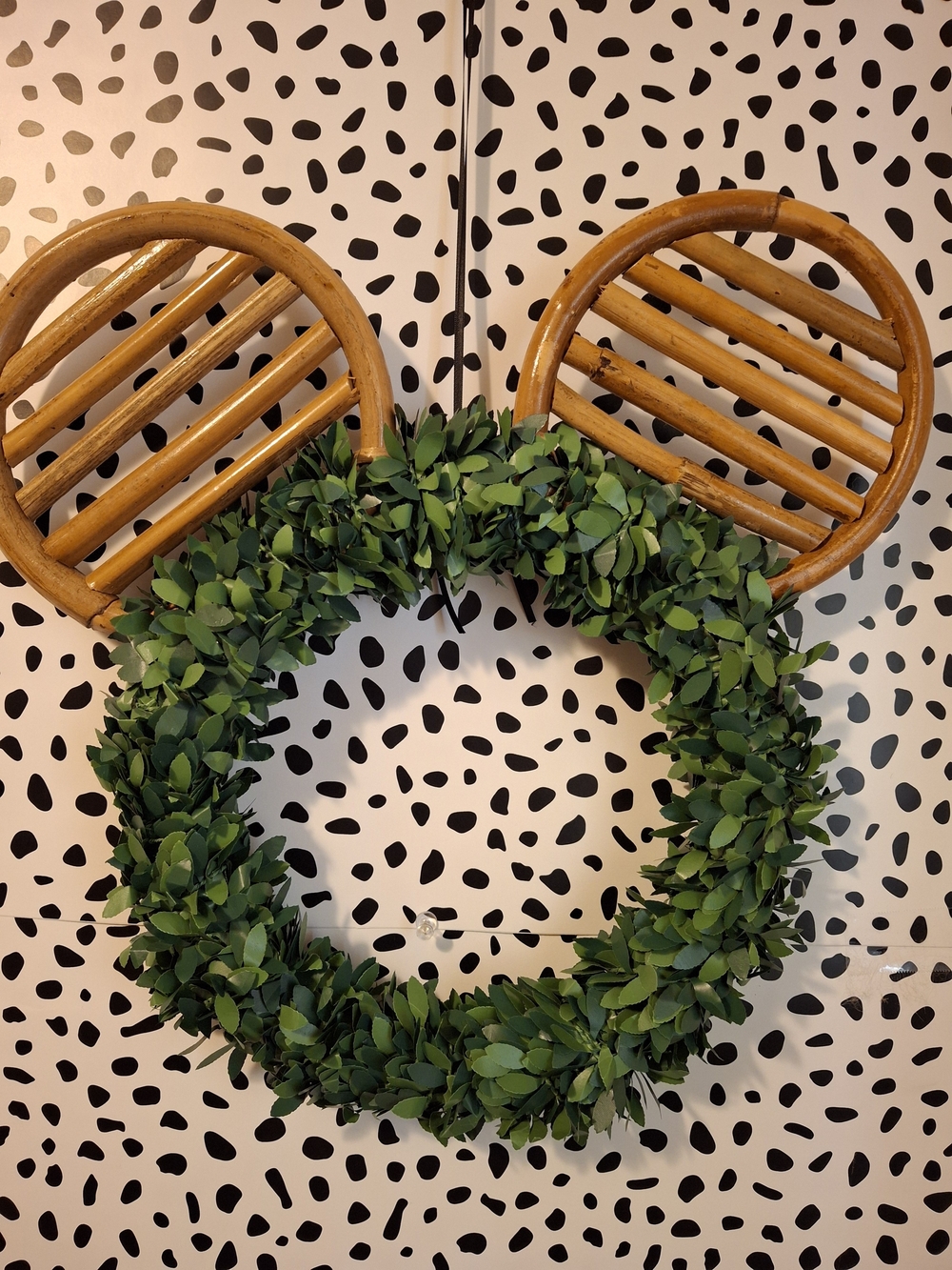 Handade Boho Inspired Minnie Mickey Wreath Bamboo And Greenery